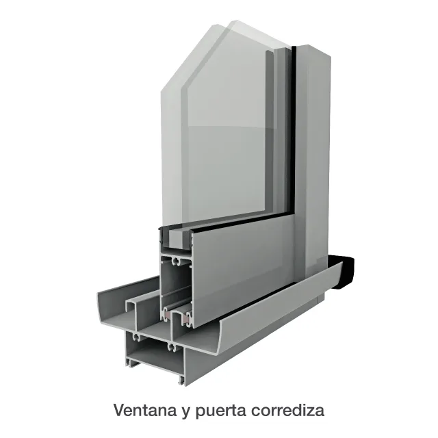 Perfil de aluminio de la línea AM30 en corte